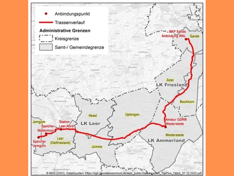 Planfeststellungsverfahren für LNG-Anbindungsleitung Wilhelmshaven-Leer: Antragsunterlagen für die GWL werden ausgelegt