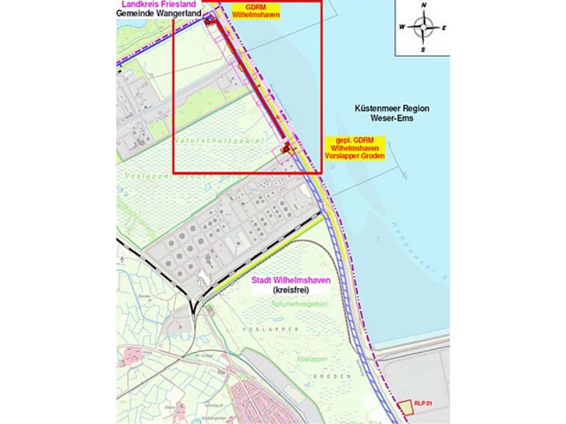 Zweite Anbindungsleitung zu weiterem LNG-Terminal in Wilhelmshaven: LBEG genehmigt Bau und Betrieb der WAL 2