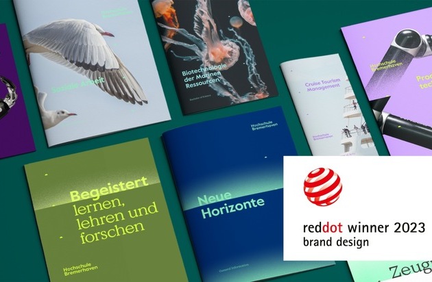 Ausgezeichnet: Der neue Markenauftritt der Hochschule Bremerhaven erhält internationalen Red Dot Communication Award 2023