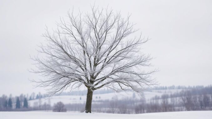 Apfelbaum im Winter